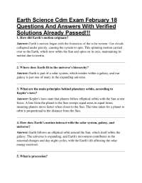 Earth Science Exam Q&A: Verified Solutions