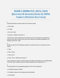 AHIMA CCA Exam Practice Questions and Answers 2025/2026