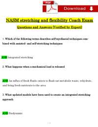 NASM Stretching and Flexibility Coach – Certification Exam – Latest Qs & Ans (2025-2026)