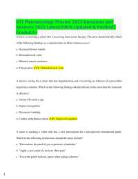 ATI Pharmacology Proctor 2025 Questions and  Answers 2025 Latest|100% Updated & Verified|