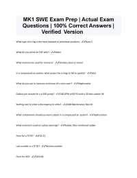 MK1 SWE Exam Prep | Actual Exam  Questions | 100% Correct Answers |  Verified Version