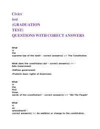 U.S. Civics Test: Questions and Answers for Citizenship Exam Prep