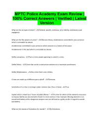 MPTC Police Academy Exam Review: Key Concepts and Answers