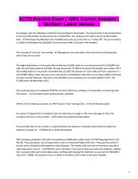 Accounting Practice Exam with Verified Answers