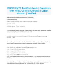 Music Therapy Test Bank: Questions and Answers