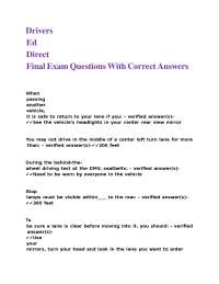 California DMV Practice Exam: Driving Rules and Regulations