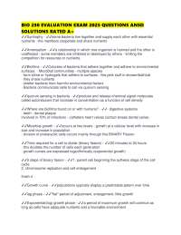 BIO 230 EVALUATION EXAM 2025 QUESTIONS ANSD SOLUTIONS RATED A+