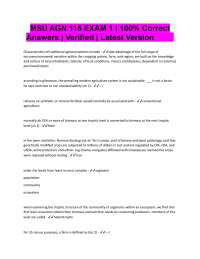 MSU AGN 115 EXAM 1 | 100% Correct  Answers | Verified | Latest Version