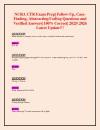 NCRA CTR Exam Prep: Case-Finding, Abstracting, and Coding Q&A (2025/2026 Update)