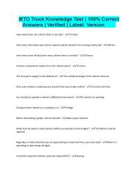 MTO Truck Knowledge Test: Q&A for Commercial Drivers
