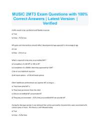 Music Therapy Exam Questions and Answers