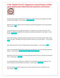 Wildland Fire Suppression & HazMat Exam Q&A: S-130 Modules 9 & 10 Study Guide