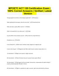 MPOETC Act 120 Certification Exam Q&A: Law Enforcement Study Guide