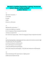 CALT Exam Study Guide: Lighting Technologies and Systems