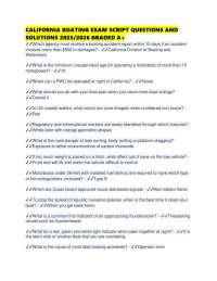 CALIFORNIA BOATING EXAM SCRIPT QUESTIONS AND SOLUTIONS 2025/2026 GRADED A+