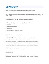 CSP Safety Essentials: Risk Management and Safety Program Guide