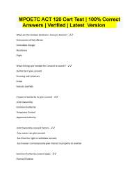 MPOETC Act 120 Certification Test Q&A: Law Enforcement Study Guide