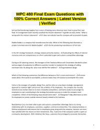 Strategic Management Exam Questions and Answers