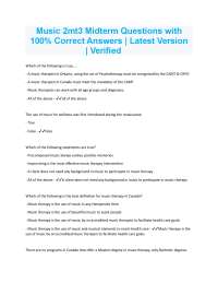 Music Therapy Exam Questions and Answers