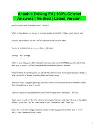 ✅ Aceable Driving Ed Test | 100% Correct Answers | Verified 2025/2026 Exam Prep