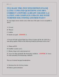 ITLS BASIC PRE-TEST 8TH EDITION EXAM||  LATELY UPDATED QUESTIONS AND 100%  CORRECT ANSWERS