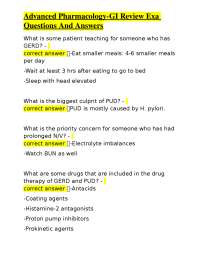 GI Pharmacology Review: Questions and Answers for GERD & PUD