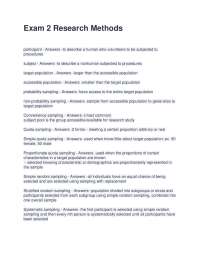 Research Methods Exam 2: Sampling, Design, and Validity
