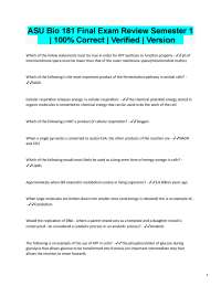 ASU Bio 181 Final Exam Review: Cellular Respiration, Photosynthesis, and Molecular Biology