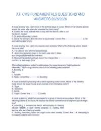 ATI CMS FUNDAMENTALS QUESTIONS AND ANSWERS /