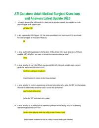 ATI Capstone Adult Medical Surgical Questions and Answers Latest Update