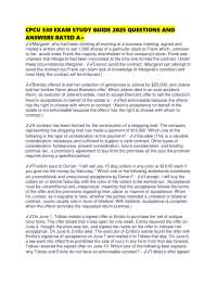CPCU EXAM STUDY GUIDE QUESTIONS AND ANSWERS RATED A+