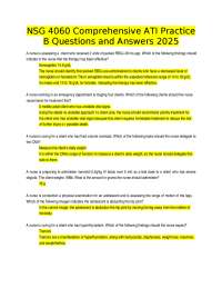 NSG Comprehensive ATI Practice B Questions and Answers