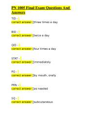 PN Final Exam Questions And Answers