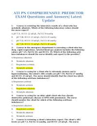 ATI PN COMPREHENSIVE PREDICTOR EXAM Questions and Answers| Latest Update