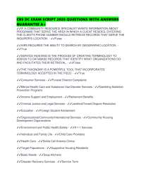 CRS DC EXAM SCRIPT QUESTIONS WITH ANSWERS GUARANTEE A+