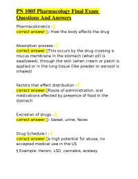 Pharmacology Final Exam Q&A: Key Concepts and Definitions