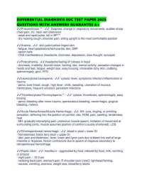 DIFFERENTIAL DIAGNOSIS EOC TEST PAPER QUESTIONS WITH ANSWERS GUARANTEE A+