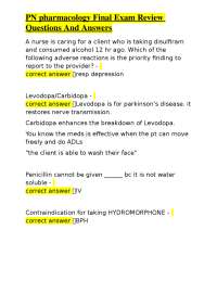 Pharmacology Final Exam Review: Questions and Answers