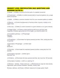 CROSSFIT LEVEL CERTIFICATION QUESTIONS AND ANSWERS RATED A+