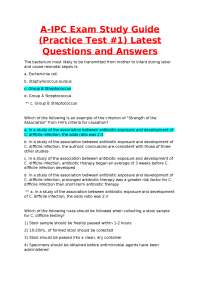 A-IPC Exam Study Guide (Practice Test ) Latest Questions and Answers