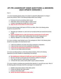 ATI PN LEADERSHIP EXAM QUESTIONS & ANSWERS UPDATE VERSION C