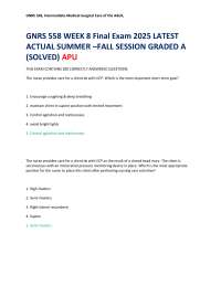 GNRS 558 WEEK 8 Final Exam 2025 LATEST ACTUAL SUMMER –FALL SESSION GRADED A (SOLVED) APU