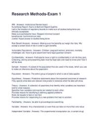 Research Methods-Exam Questions With Graded A+ Verified Answers