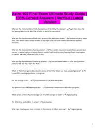 Astro 102 Final Exam Study Guide: Galaxies and Cosmology