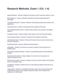 Research Methods Exam 1 Review: Key Concepts and Definitions