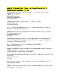 DEOMI EVALUATION EXAM QUESTIONS WITH SOLUTIONS GUARANTEE A+