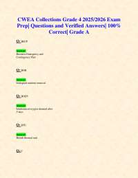 CWEA Collections Grade / Exam Prep| Questions and Verified Answers
