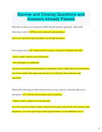 Escrow and Closing: Key Questions and Answers