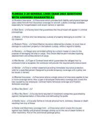 FLORIDA - GENERAL LINES EXAM QUESTIONS WITH ANSWERS GUARANTEE A+