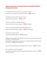 FISDAP Operations Study Guide: Questions and Answers 2024/2025